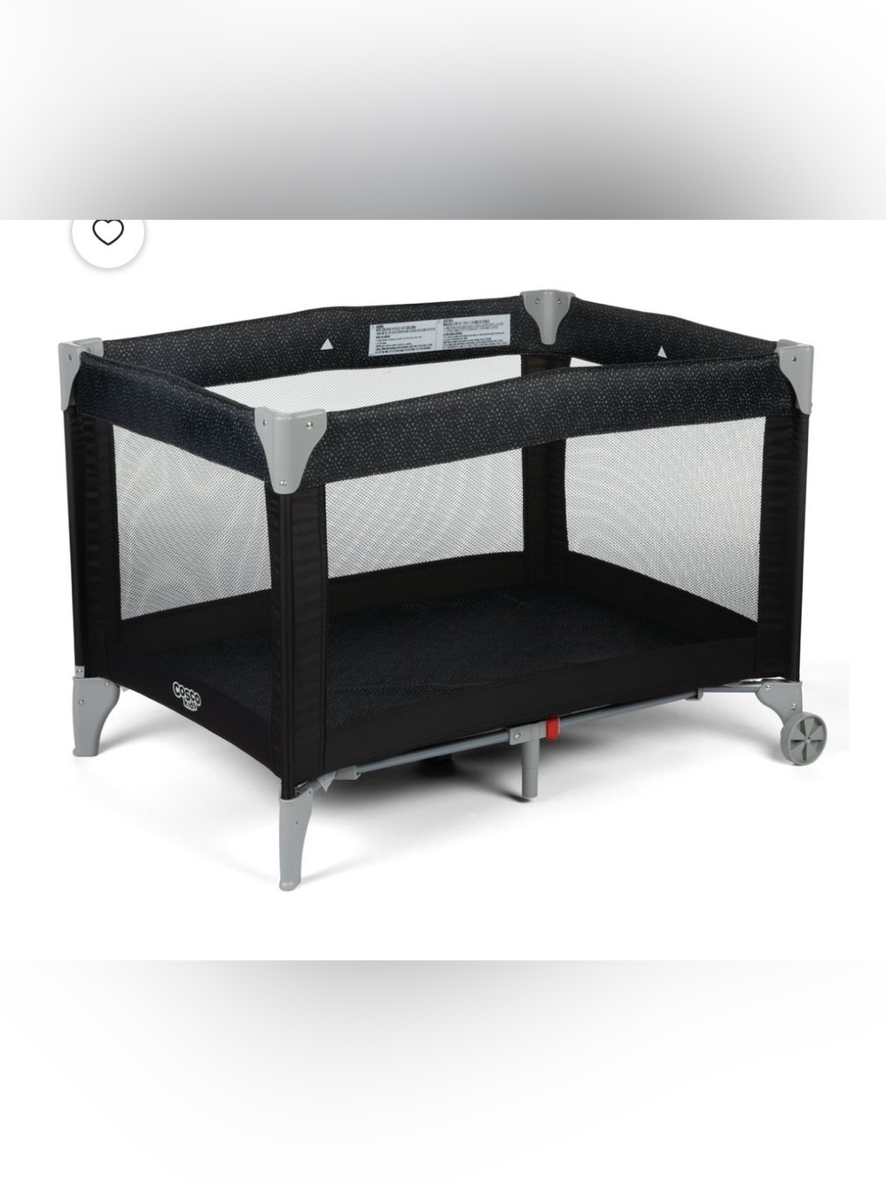 Cosco Black Baby Playard with Mesh Sides - Lightweight Travel Playpen